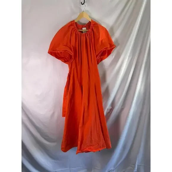 3.1 Phillip Lim Orange Ladybug Poplin Dress Size 12 - Picture 3 of 5
